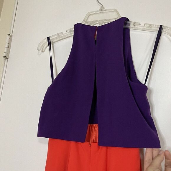 NWT Jill Stuart Popover Color block maxi purple and orange gown size US 0 $298 - Picture 7 of 11